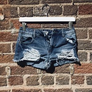 Denim Distressed Jean Shorts